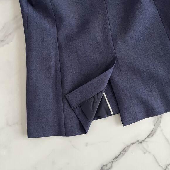 Banana Republic Long & Lean Wool Blazer Sz 6 Blue chic classic Career Gorpcore - Picture 12 of 13